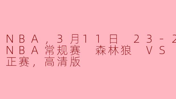 NBA，3月11日 23-24赛季NBA常规赛 森林狼 VS 湖人，正赛，高清版